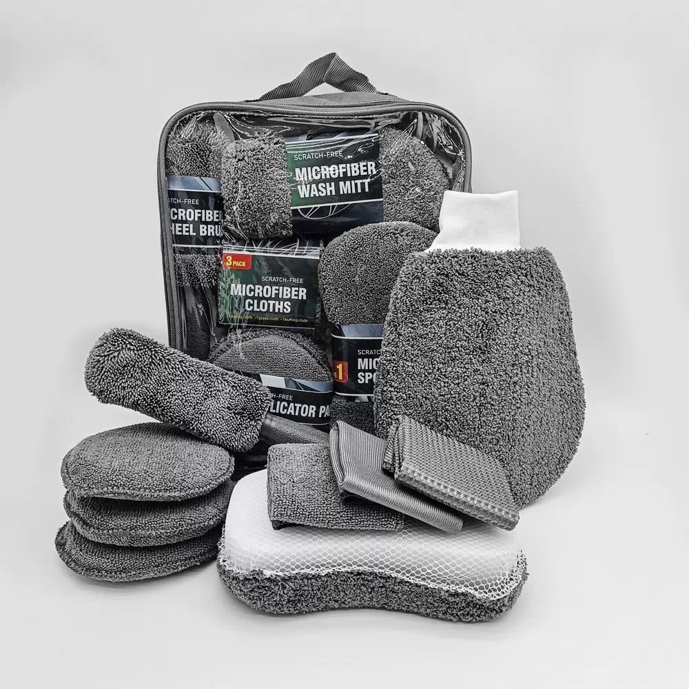 Automotive microfiber cleaning sets