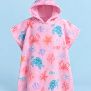 Kids hooded poncho towel