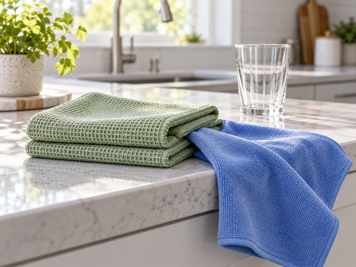 Home cleaning microfiber products — concept imagery